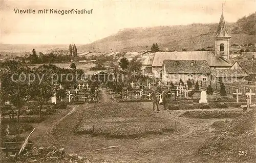 AK / Ansichtskarte Vieville en Haye Ortsansicht mit Kriegerfriedhof Vieville en Haye