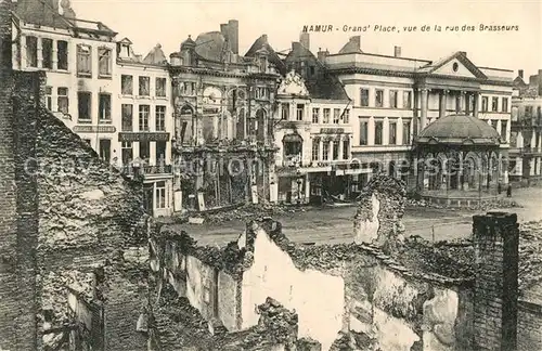 AK / Ansichtskarte Namur_sur_Meuse Grand Place Rue des Brasseurs nach Zerstoerung Namur_sur_Meuse