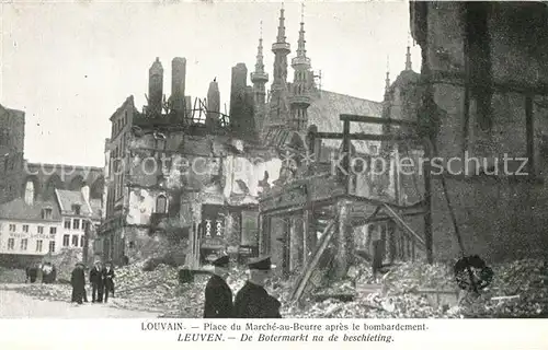 AK / Ansichtskarte Leuven De Botermarkt na de beschieting Leuven