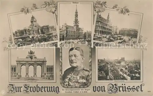 AK / Ansichtskarte Bruessel_Bruxelles Justizpalast Koenigshaus Triumphbogen Total Bruessel_Bruxelles