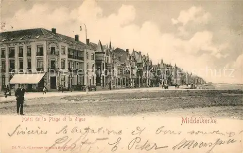 AK / Ansichtskarte Middelkerke Hotel de la Plage et la digue Middelkerke