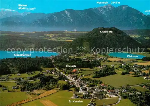 AK / Ansichtskarte St_Kanzian_Klopeiner_See mit Kleinsee Kitzelberg Hochobir Steiner Alpen Fliegeraufnahme St_Kanzian_Klopeiner_See