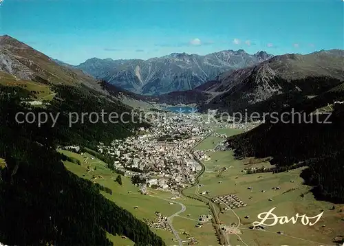 AK / Ansichtskarte Davos_GR Alpenpanorama Fliegeraufnahme Davos_GR