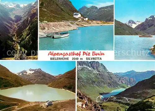 AK / Ansichtskarte Bielerhoehe Alpengasthof Piz Buin Gebirgssee Silvretta Bielerhoehe