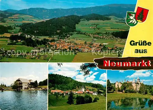 AK / Ansichtskarte Neumarkt_Steiermark Fliegeraufnahme Gasthof am Furtner Teich St Veit Schloss Oberdorf Neumarkt_Steiermark