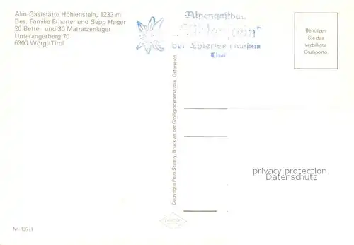 AK / Ansichtskarte Woergl_Tirol Almgaststaette Hoehlenstein Kreuz Almvieh Kuh Harfe Musikinstrument Woergl Tirol