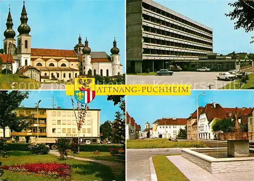 AK / Ansichtskarte Attnang Puchheim Basilika Hochhaus Haeuserpartie Innenstadt Attnang Puchheim