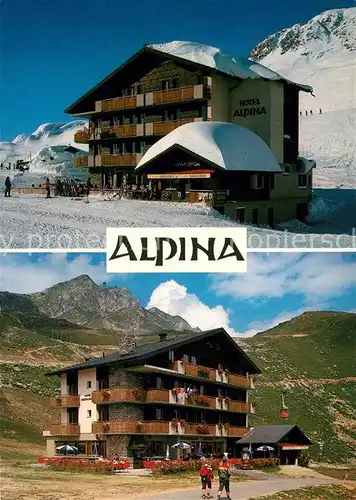 AK / Ansichtskarte Fiesch Hotel Restaurant Alpina Kuehboden Wintersportplatz Alpen Fiesch