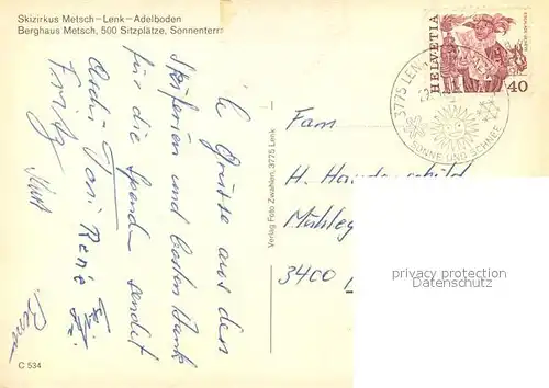 AK / Ansichtskarte Lenk_Simmental Skizirkus Metsch Lenk Adelboden Berghaus Bergbahn Wintersportplatz Alpen Lenk Simmental