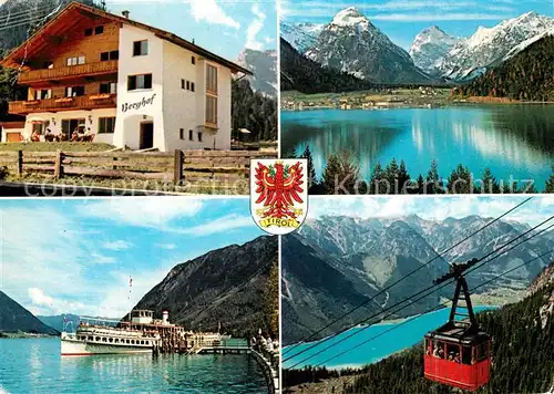 AK / Ansichtskarte Pertisau_Achensee Hotel Pension Haus Berghof Bergbahn Alpenpanorama Ausflugsdampfer Bootsanleger Pertisau Achensee