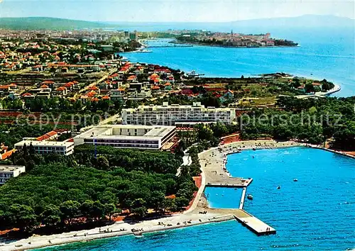 AK / Ansichtskarte Zadar_Zadra_Zara Hotel Borik Ferienanlage Badestrand Fliegeraufnahme Zadar_Zadra_Zara