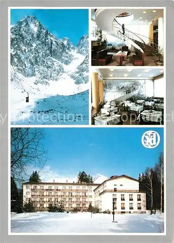 AK / Ansichtskarte Tatranska_Lomnica Zotavovna Druzba Lomnicky stit Vysoke Tatry Berghotel Hohe Tatra Winterlandschaft Tatranska Lomnica