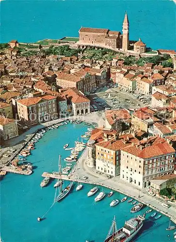 AK / Ansichtskarte Piran Hafen Altstadt Fliegeraufnahme Piran