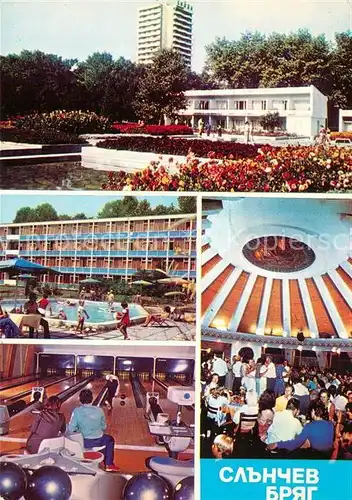 AK / Ansichtskarte Slantschev_Brjag Hotel Restaurant Swimming Pool Festsaal Kegelbahn Slantschev_brjag