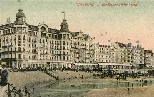 AK / Ansichtskarte Oostende_Ostende Het Strand bij laaggetij Plage Hotels 