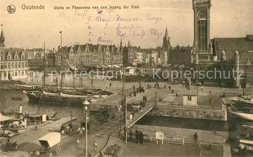 AK / Ansichtskarte Oostende_Ostende Statie Ingang der Stad Station Centrale Entree de la ville 