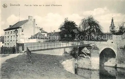 AK / Ansichtskarte Dixmude Pont de l allee sur le canal d Handzame Dixmude