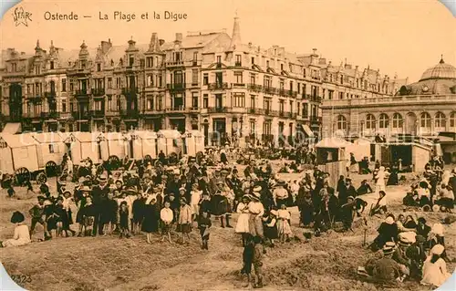 AK / Ansichtskarte Ostende_Oostende La Plage et la Digue Stempel 