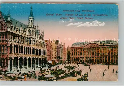 AK / Ansichtskarte Bruxelles_Bruessel Grand Place Maison du Roi et des Corporations Marktplatz Gildehaeuser Bruxelles_Bruessel
