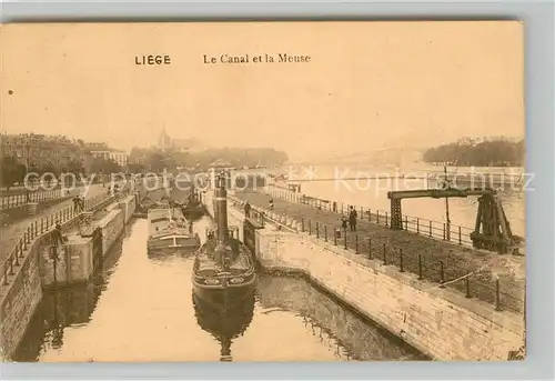 AK / Ansichtskarte Liege_Luettich Canal et la Meuse Bateaux Liege Luettich