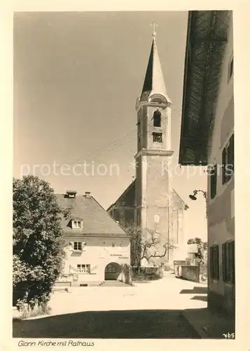 AK / Ansichtskarte Glonn_Dachau Kirche mit Rathaus Glonn Dachau