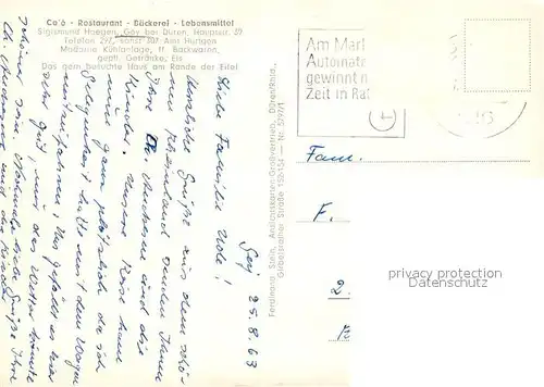 AK / Ansichtskarte Gey Kirche Cafe Restaurant Hoegen Gaststube Gey