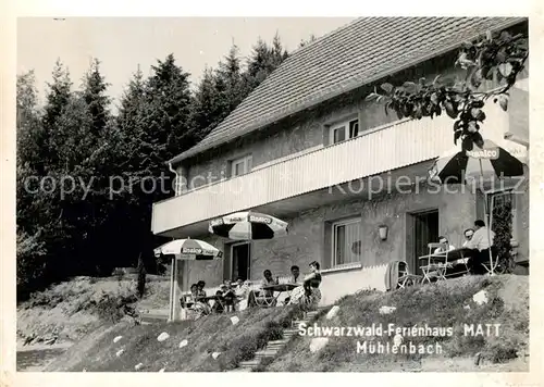 AK / Ansichtskarte Muehlenbach_Baden Schwarzwaldhaus Matt Muehlenbach_Baden