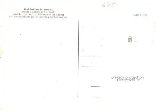 AK / Ansichtskarte Worms_Rhein Backfischfest Worms Rhein