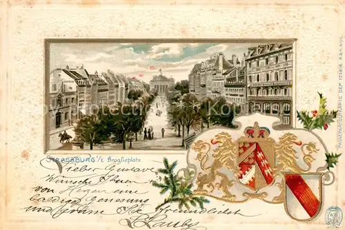 AK / Ansichtskarte Strassburg_Elsass Broglieplatz Strassburg Elsass