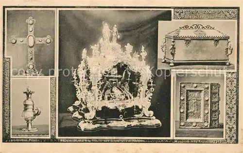 AK / Ansichtskarte Bad_Saeckingen Hl Fridolin Reliquienschein Messbuch Kreuz Pokal St Hilarius Kaestchen Bad_Saeckingen