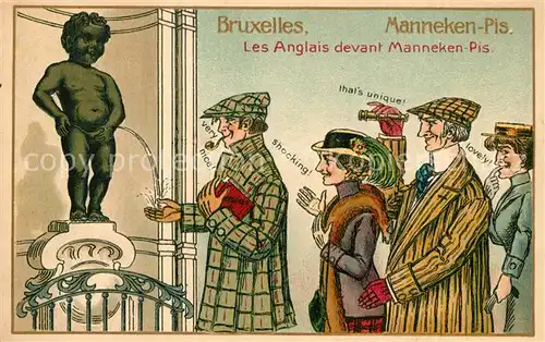 AK / Ansichtskarte Bruxelles_Bruessel Les Anglais devant Manneken Pis Bruxelles_Bruessel