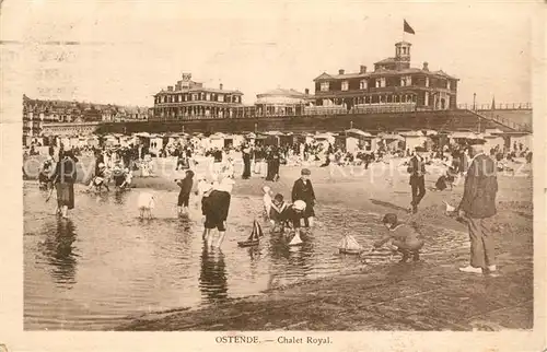 AK / Ansichtskarte Ostende_Oostende Chalet Royal et la plage 