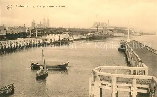 AK / Ansichtskarte Ostende_Oostende Le Port et la Gare Maritime Bateaux 