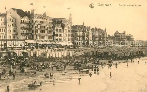 AK / Ansichtskarte Oostende_Ostende De Dijk en het Strand La Digue et la plage 