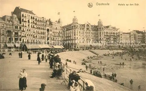 AK / Ansichtskarte Oostende_Ostende Hotels op den Dijk La Digue et les Hotels 