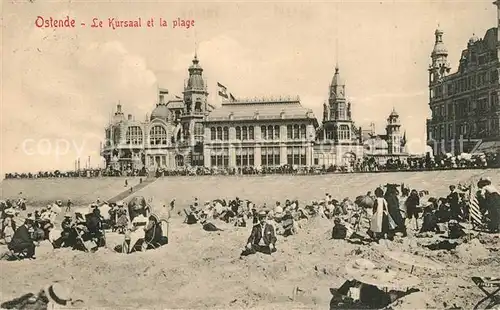 AK / Ansichtskarte Ostende_Oostende Le Kursaal et la plage 