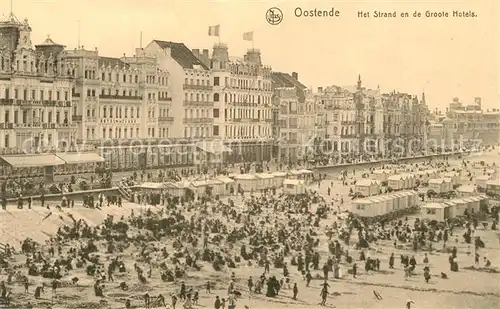 AK / Ansichtskarte Oostende_Ostende Het Strand en de Groote Hotels Plage Grand Hotels 
