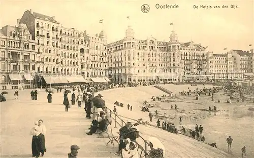 AK / Ansichtskarte Oostende_Ostende De Hotels van den Dijk La Digue et les Grands Hotels 