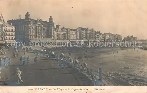 AK / Ansichtskarte Ostende_Oostende La Plage et la Digue de Mer Feldpost 