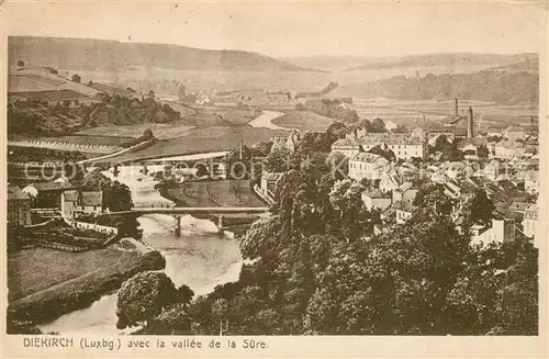 AK / Ansichtskarte Diekirch Fliegeraufnahme avec la vallee de la Sure Diekirch