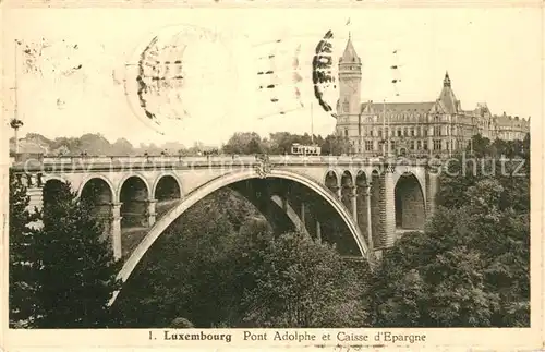 AK / Ansichtskarte Luxembourg_Luxemburg Pont Adolphe et Caisse d`Epargne Luxembourg Luxemburg