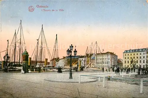 AK / Ansichtskarte Ostende_Oostende Entree de la Ville Port Feldpost 