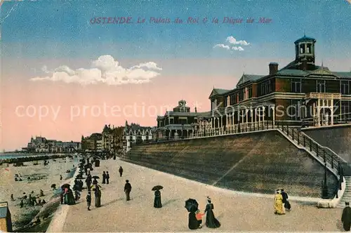 AK / Ansichtskarte Ostende_Oostende Palais du Roi et la Digue de Mer 