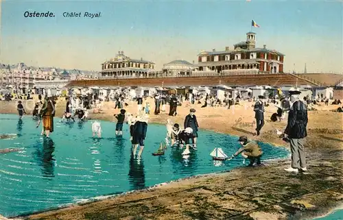 AK / Ansichtskarte Ostende_Oostende La Plage et Chalet Royal 