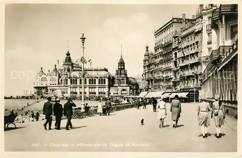 AK / Ansichtskarte Ostende_Oostende Hotels sur la Digue et le Kursaal 