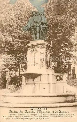 AK / Ansichtskarte Bruxelles_Bruessel Statue des Comtes d Egmont et de Hornes Monument Bruxelles_Bruessel