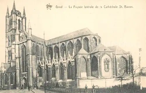 AK / Ansichtskarte Gand_Belgien Facade laterale de la Cathedrale Saint Bavon Gand Belgien