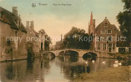 AK / Ansichtskarte Bruges_Flandre Pont du Beguinage Serie Bruges No. 8 Bruges_Flandre