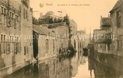 AK / Ansichtskarte Gand_Belgien La Lieve et Chateau des Comtes Gand Belgien