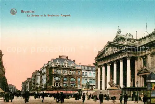 AK / Ansichtskarte Bruxelles_Bruessel La Bourse et le Boulevard Anspach Bruxelles_Bruessel